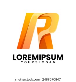 initials letter R colorful logo design 