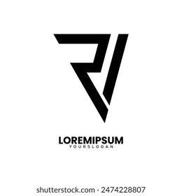 initials letter R logo design 