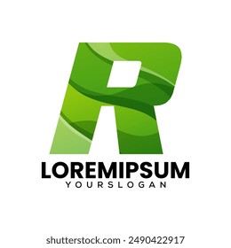 iniciales letter R logo design 