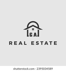 Initials Letter Real Estate Logo Design Vector Stok