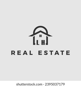 Initials Letter Real Estate Logo Design Vector Stok