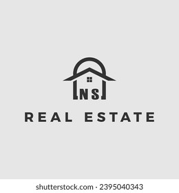 Initials Letter Real Estate Logo Design Vector Stok