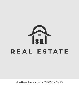 Initial Letter Real Estate Logo Design Vektor Stock