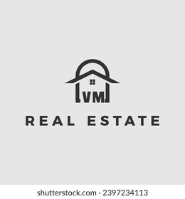 Initial Letter Real Estate Logo Design Vektor Stock