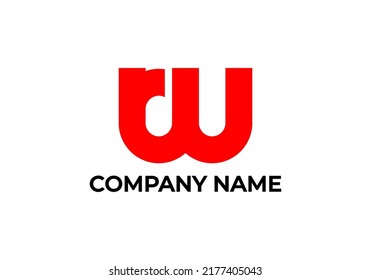 Initials Letter RW WR Logo simple desain for brand logo or company logo