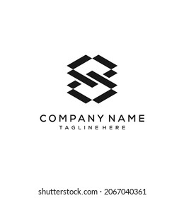 Initial Letter S Abstraktes Hexagon Logo-Design