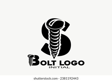  initials letter S with bolt creative geometric modern logo design.