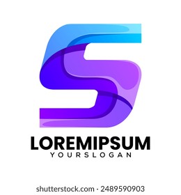 iniciales letra S colorido diseño del logotipo 