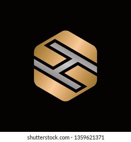 Initials Letter S and H logo with a unique and simple abstract shape. logo - vector - template