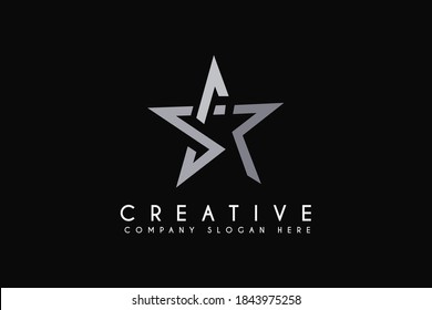 Initials letter S logo design with Star shape vector illustration