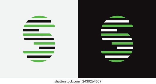 initials letter s logo vector design line style