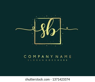 initials letter SB handwriting logo vector template
