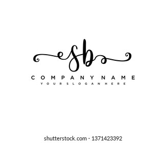 initials letter SB handwriting logo vector template