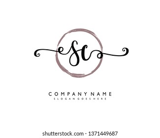 initials letter SC handwriting logo vector template