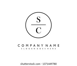 initials letter SC handwriting logo vector template