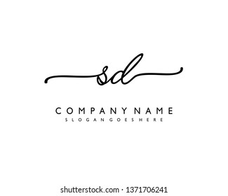 initials letter SD handwriting logo vector template