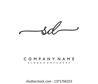 initials letter SD handwriting logo vector template