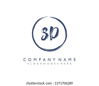 initials letter SD handwriting logo vector template