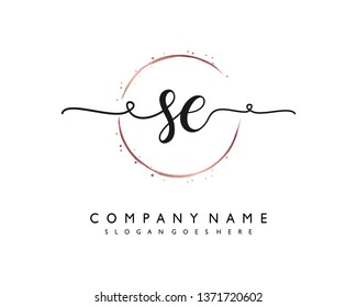 initials letter SE handwriting logo vector template