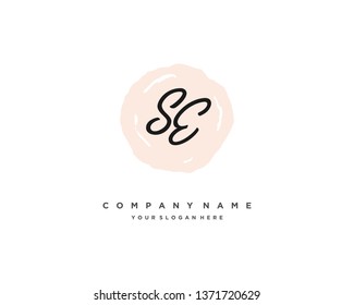 initials letter SE handwriting logo vector template