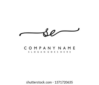initials letter SE handwriting logo vector template