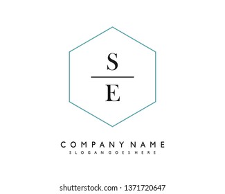 initials letter SE handwriting logo vector template