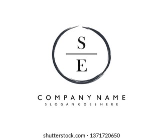 initials letter SE handwriting logo vector template