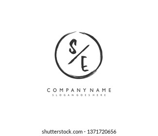 initials letter SE handwriting logo vector template