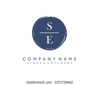 initials letter SE handwriting logo vector template