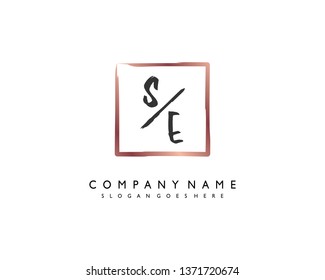 initials letter SE handwriting logo vector template