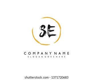initials letter SE handwriting logo vector template
