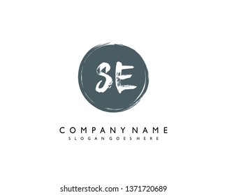 initials letter SE handwriting logo vector template