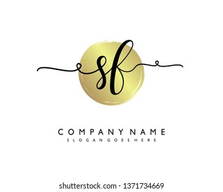 initials letter SF handwriting logo vector template