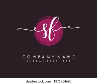 initials letter SF handwriting logo vector template