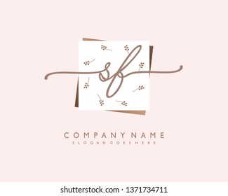 initials letter SF handwriting logo vector template