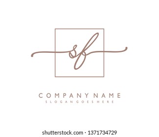 initials letter SF handwriting logo vector template