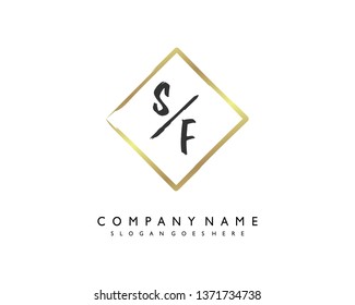 initials letter SF handwriting logo vector template