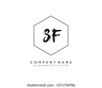 initials letter SF handwriting logo vector template