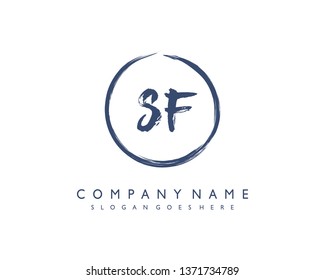 initials letter SF handwriting logo vector template