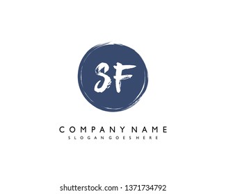 initials letter SF handwriting logo vector template