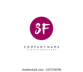 initials letter SF handwriting logo vector template