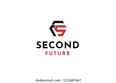 Letra inicial ilustración vectorial de diseño de logotipo SF.