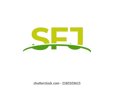 Diseño sencillo con el logotipo de la carta inicial SFJ