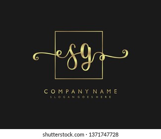 initials letter SG  handwriting logo vector template