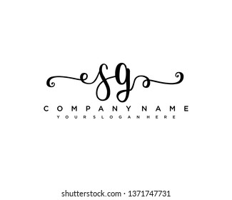 initials letter SG  handwriting logo vector template