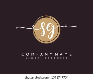 initials letter SG  handwriting logo vector template