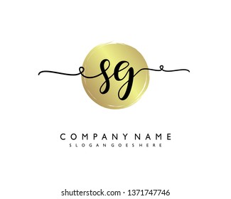 initials letter SG  handwriting logo vector template