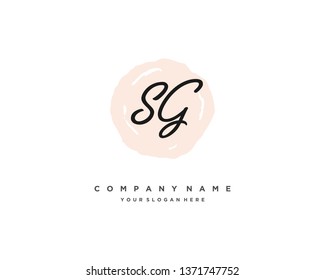 initials letter SG  handwriting logo vector template