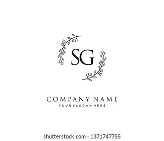 initials letter SG  handwriting logo vector template
