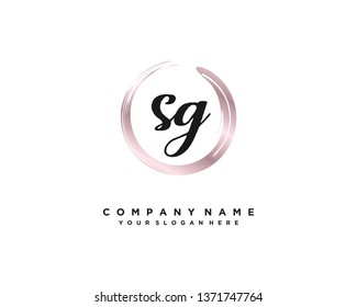 initials letter SG  handwriting logo vector template